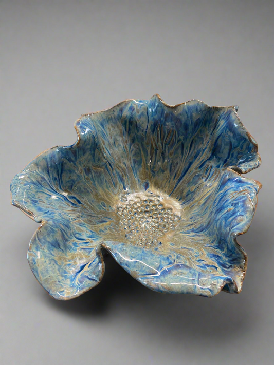 Blue Flower Bowl Handbuild