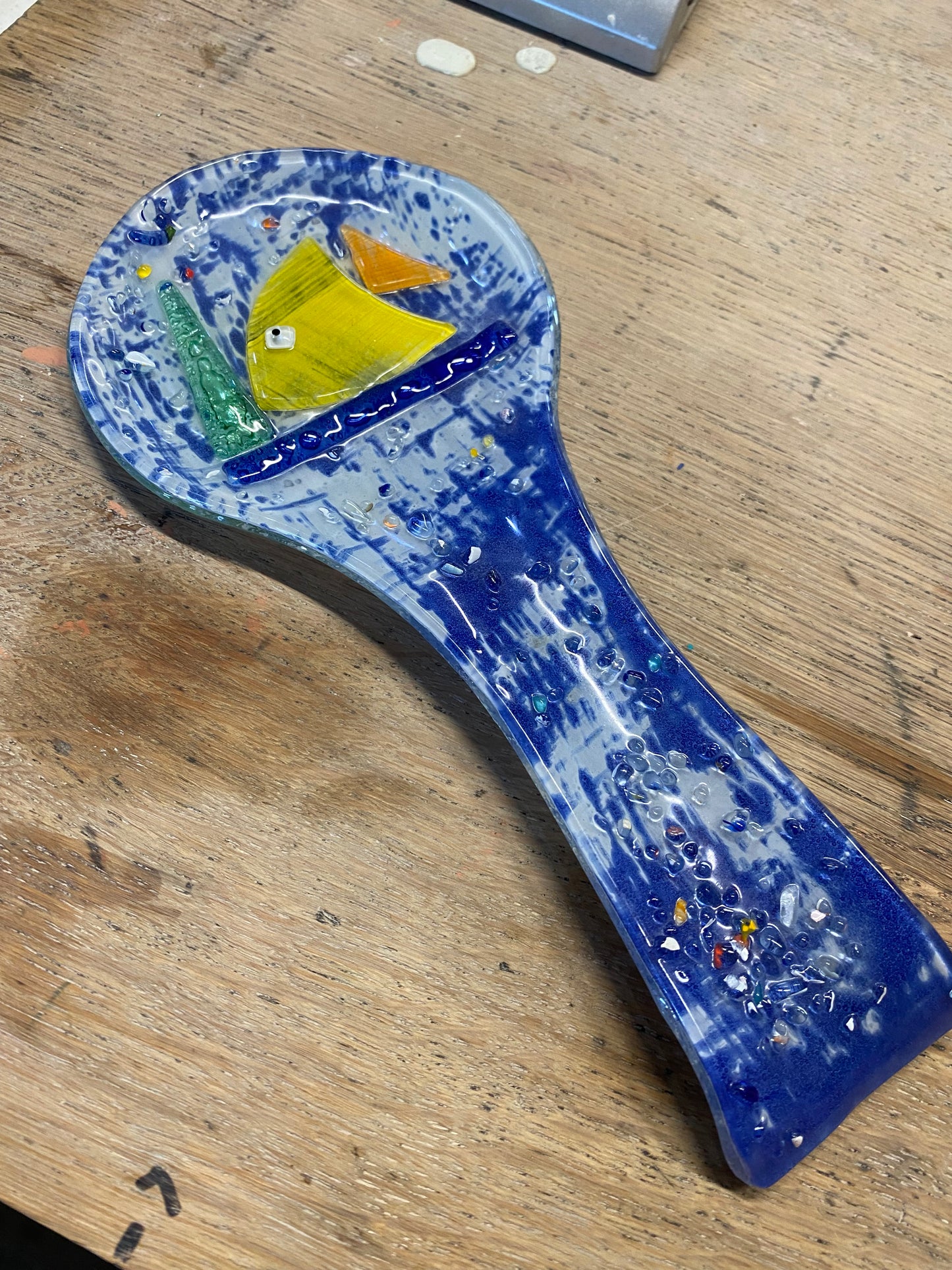 Color Fusion Glass Spoon Rest