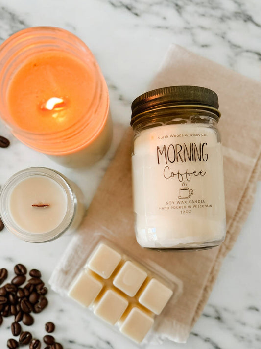 Morning Coffee 12oz Soy Wax Wooden Wick Candle
