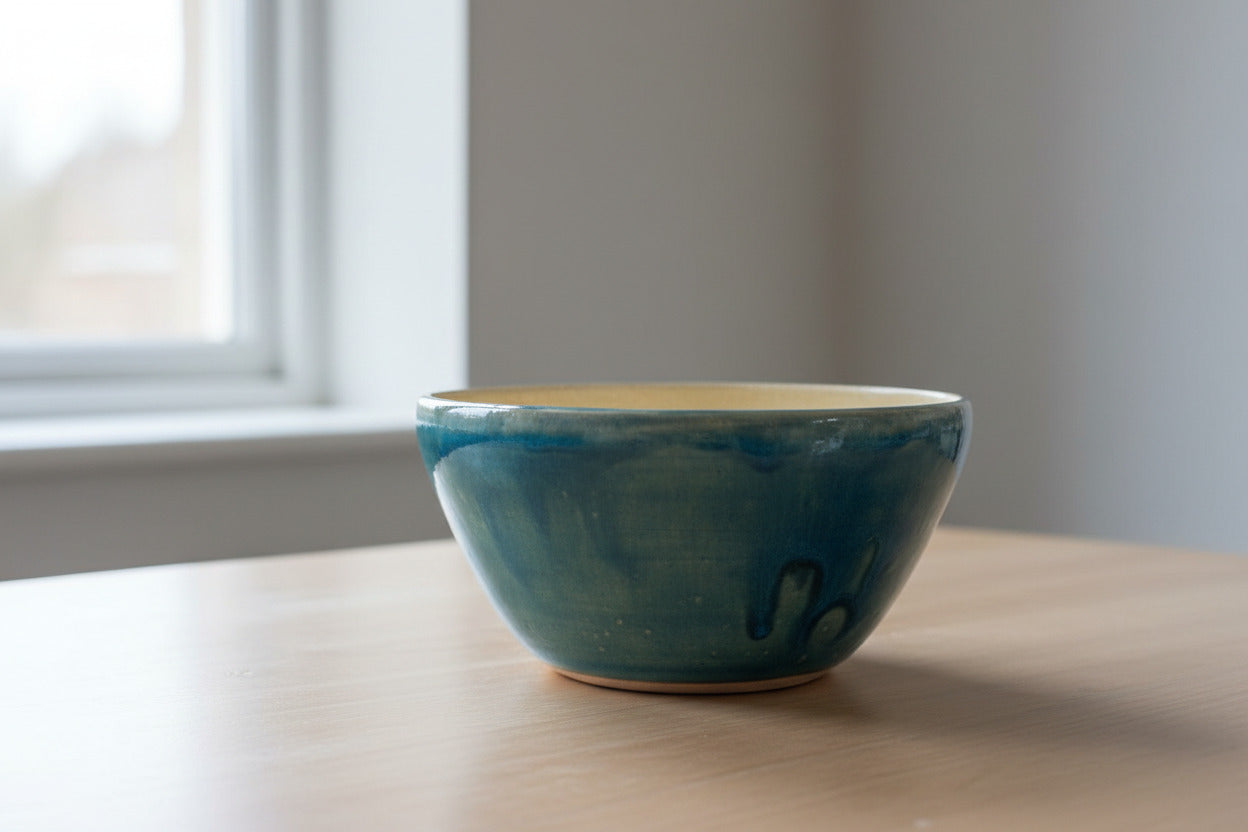 Denim and Gold Pearl Bowl