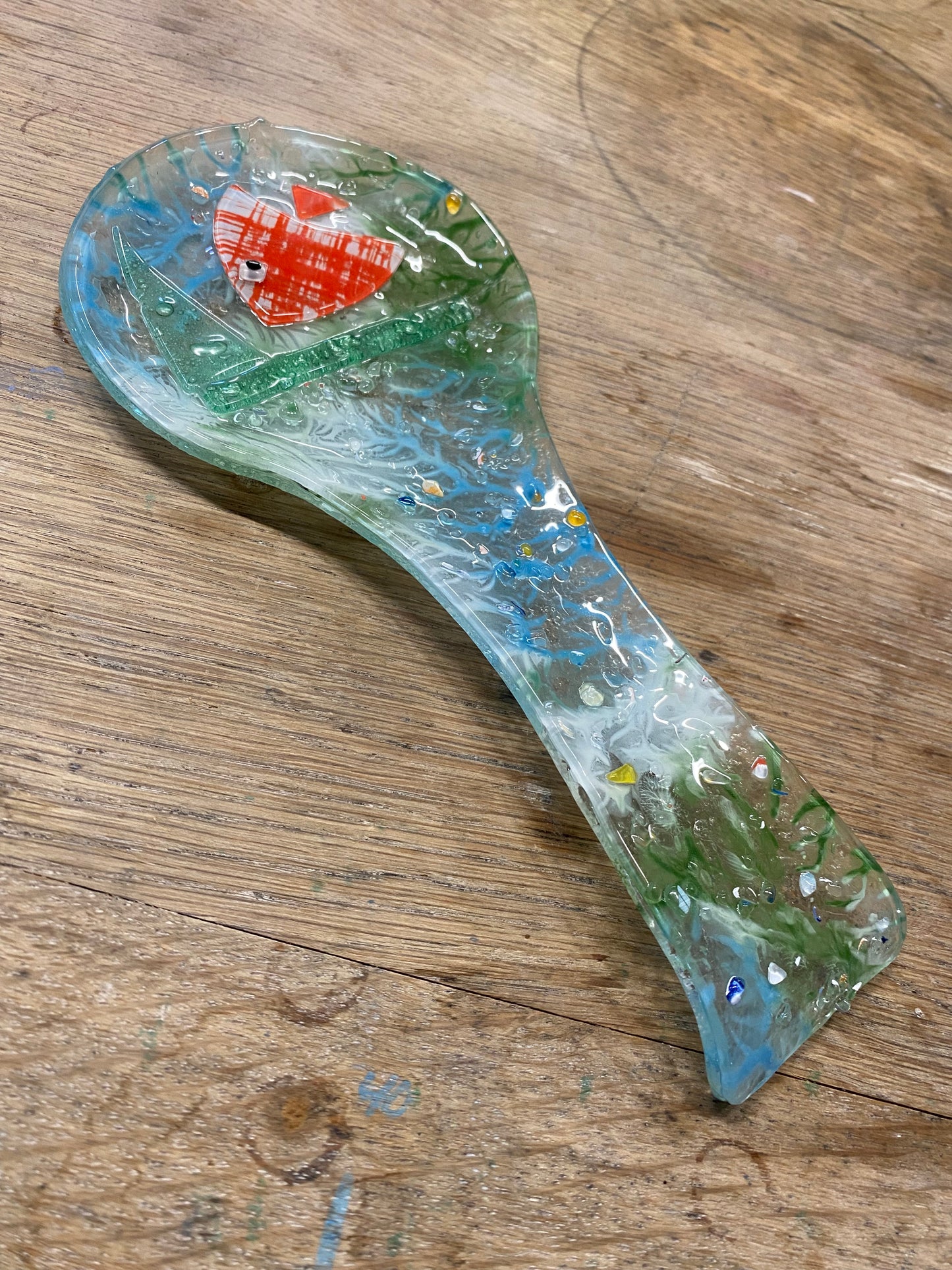 Color Fusion Glass Spoon Rest
