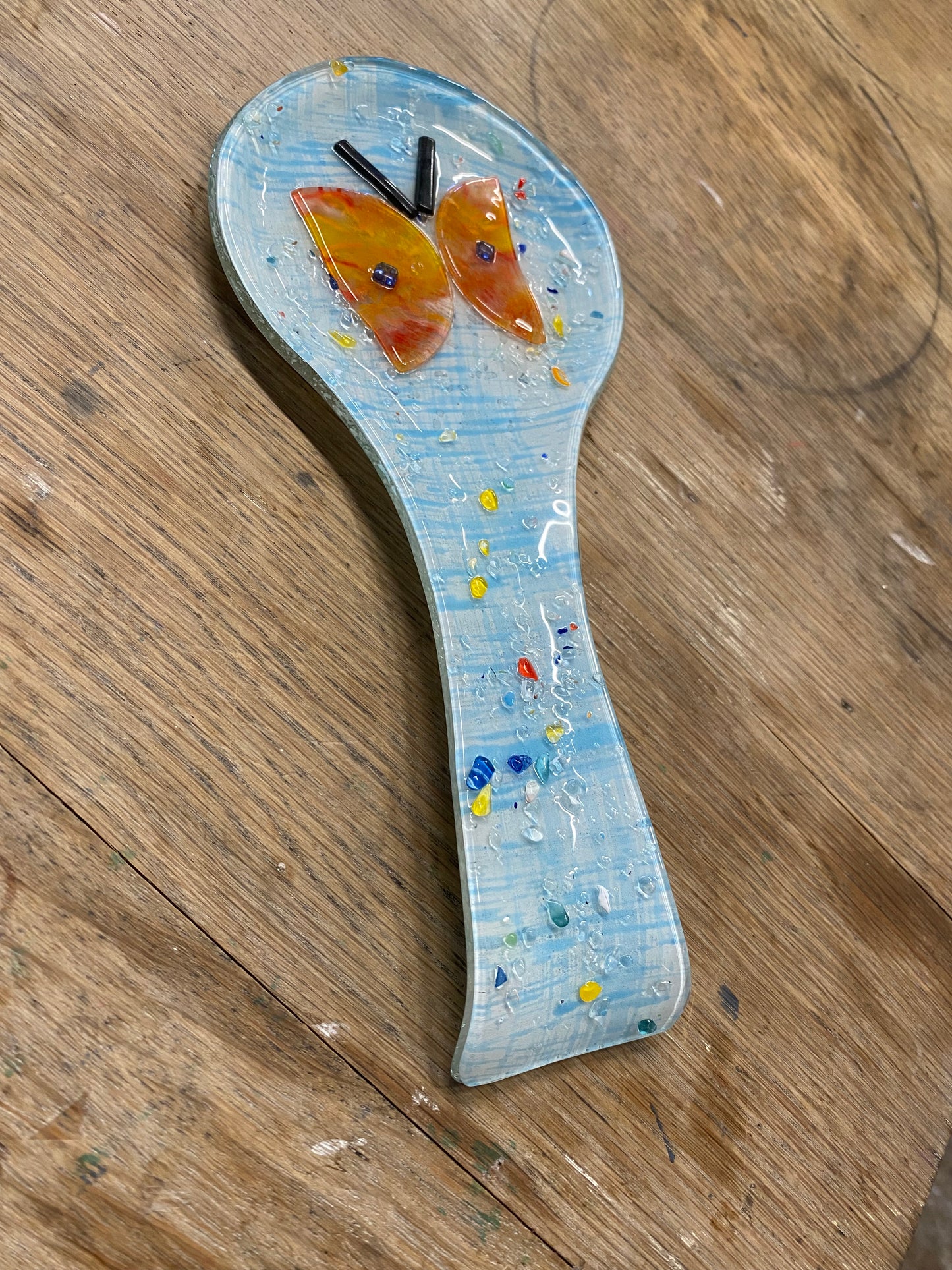 Color Fusion Glass Spoon Rest