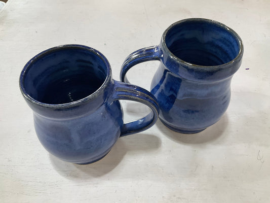 Wide Navy Ceramic Mugs