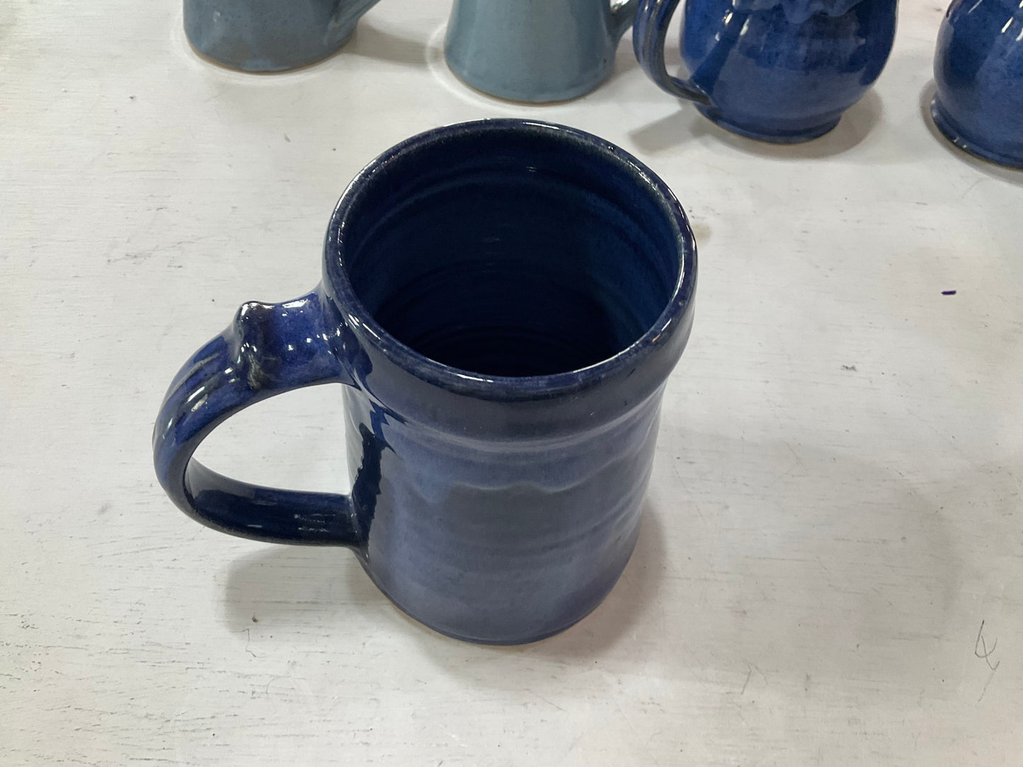 Ceramic Blue Beer Glass