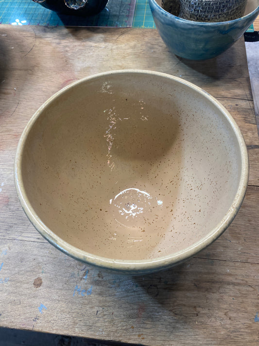 Denim and Gold Pearl Bowl