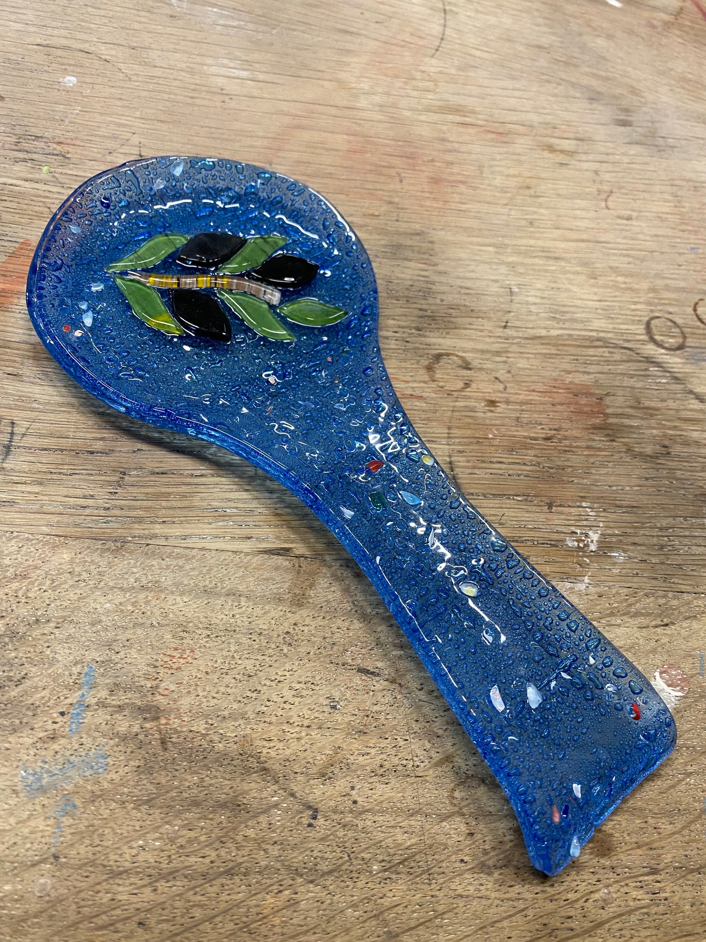 Color Fusion Glass Spoon Rest