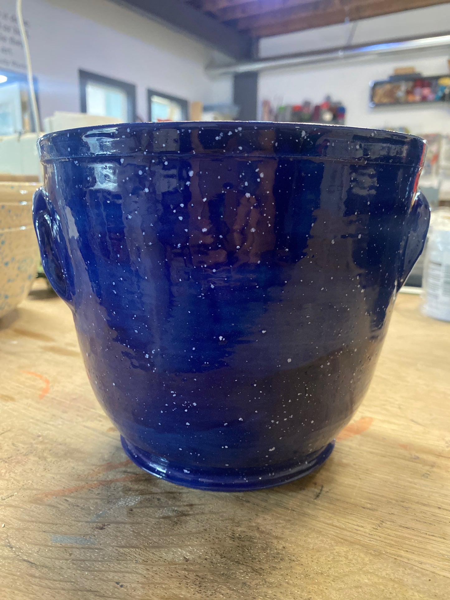 Blue Speckled Ice Bucket