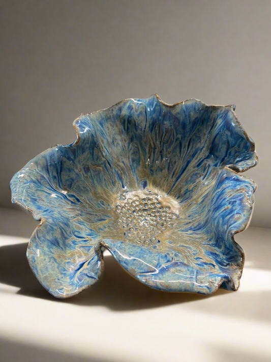 Blue Flower Bowl Handbuild