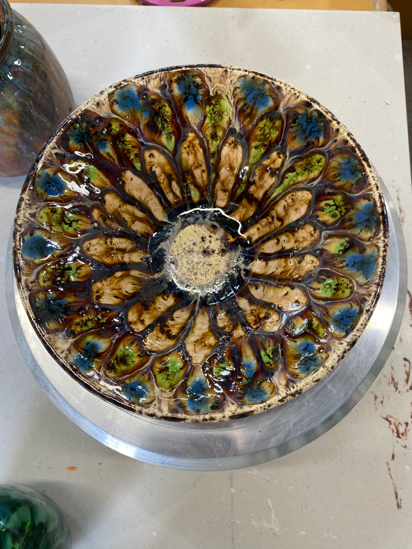 Peacock Feather Glazing Class