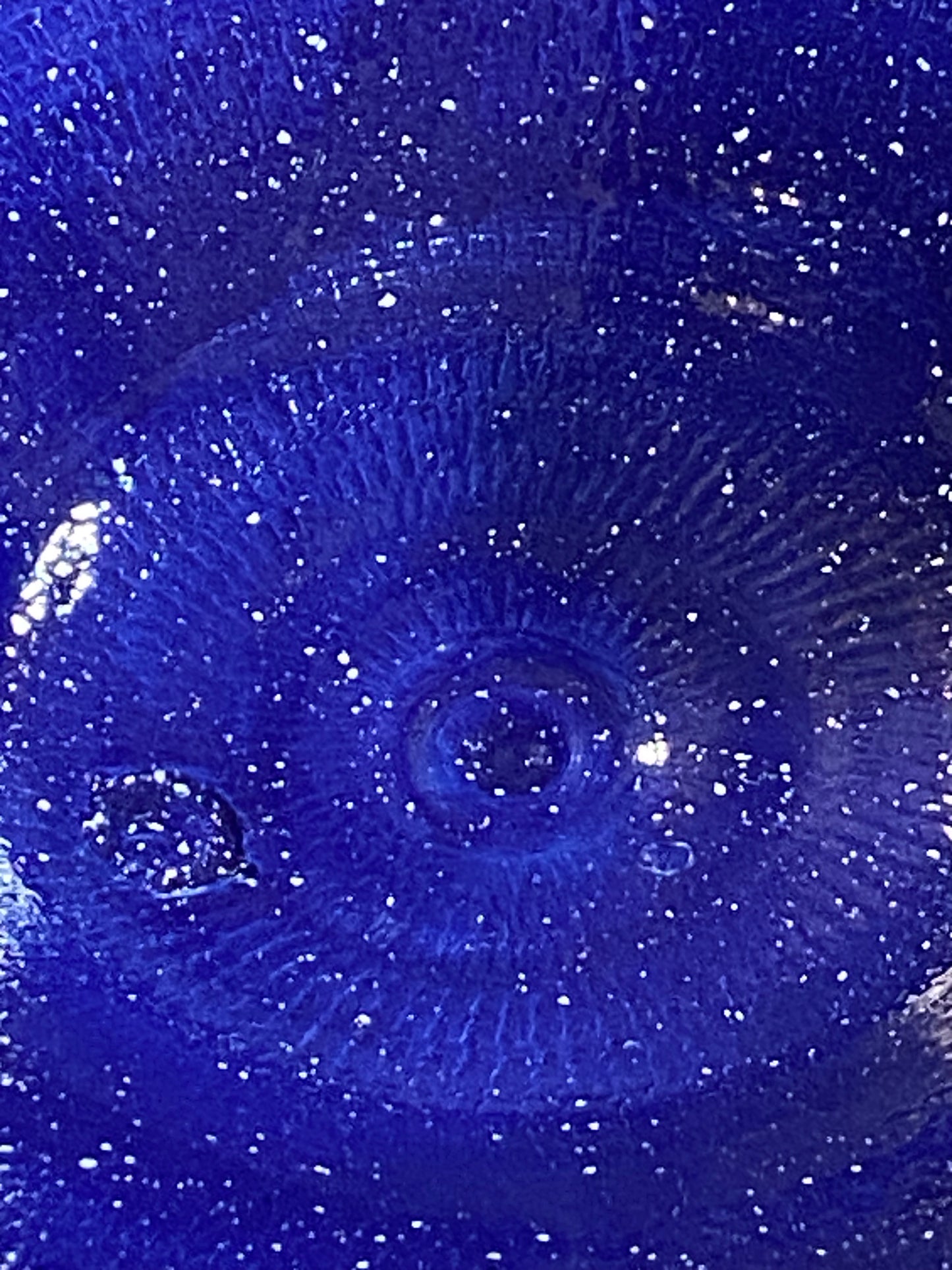 Wide Blue Speckled Serving Bowl