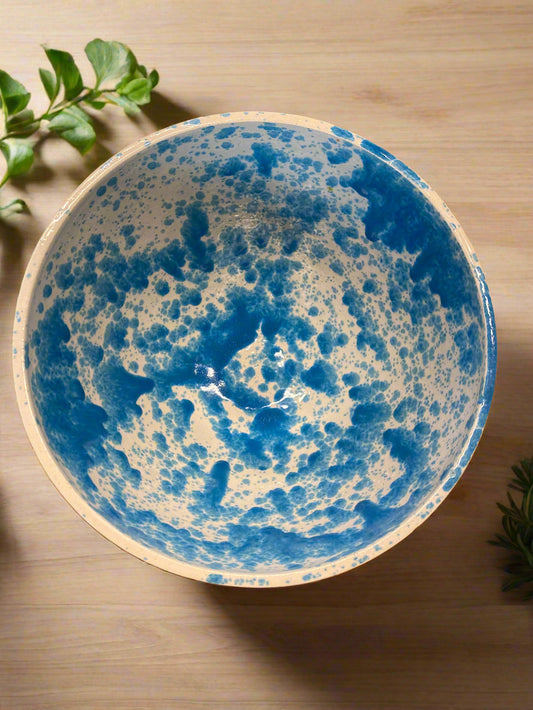 Enamel Blue Serving Bowl