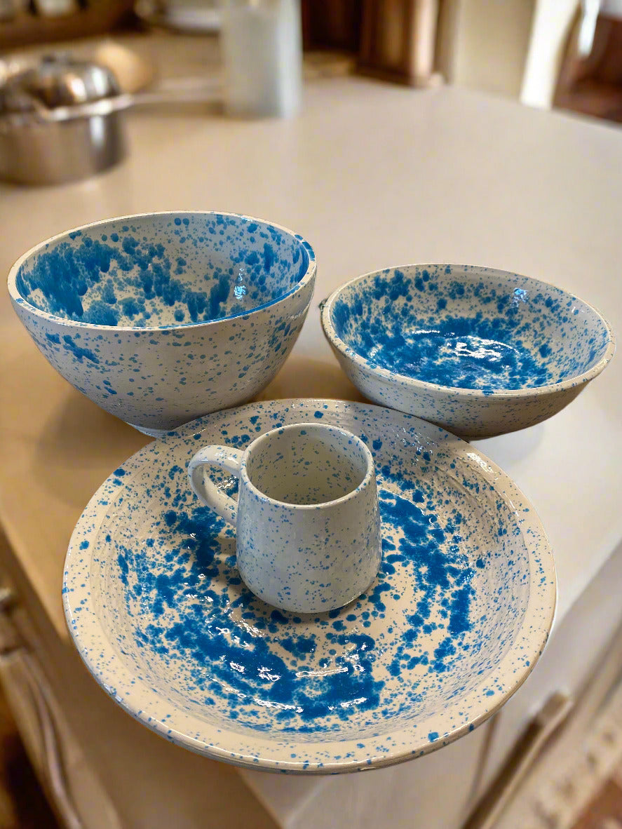 Enamel Blue Mixing Bowl