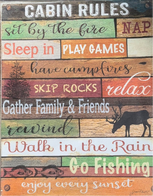 Cabin Rules Print