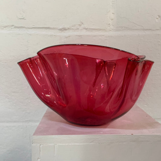 Scarlet Red Wavy Bowl