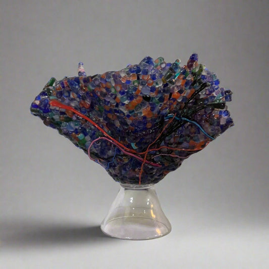 Abstract Fused Glass Sculpture