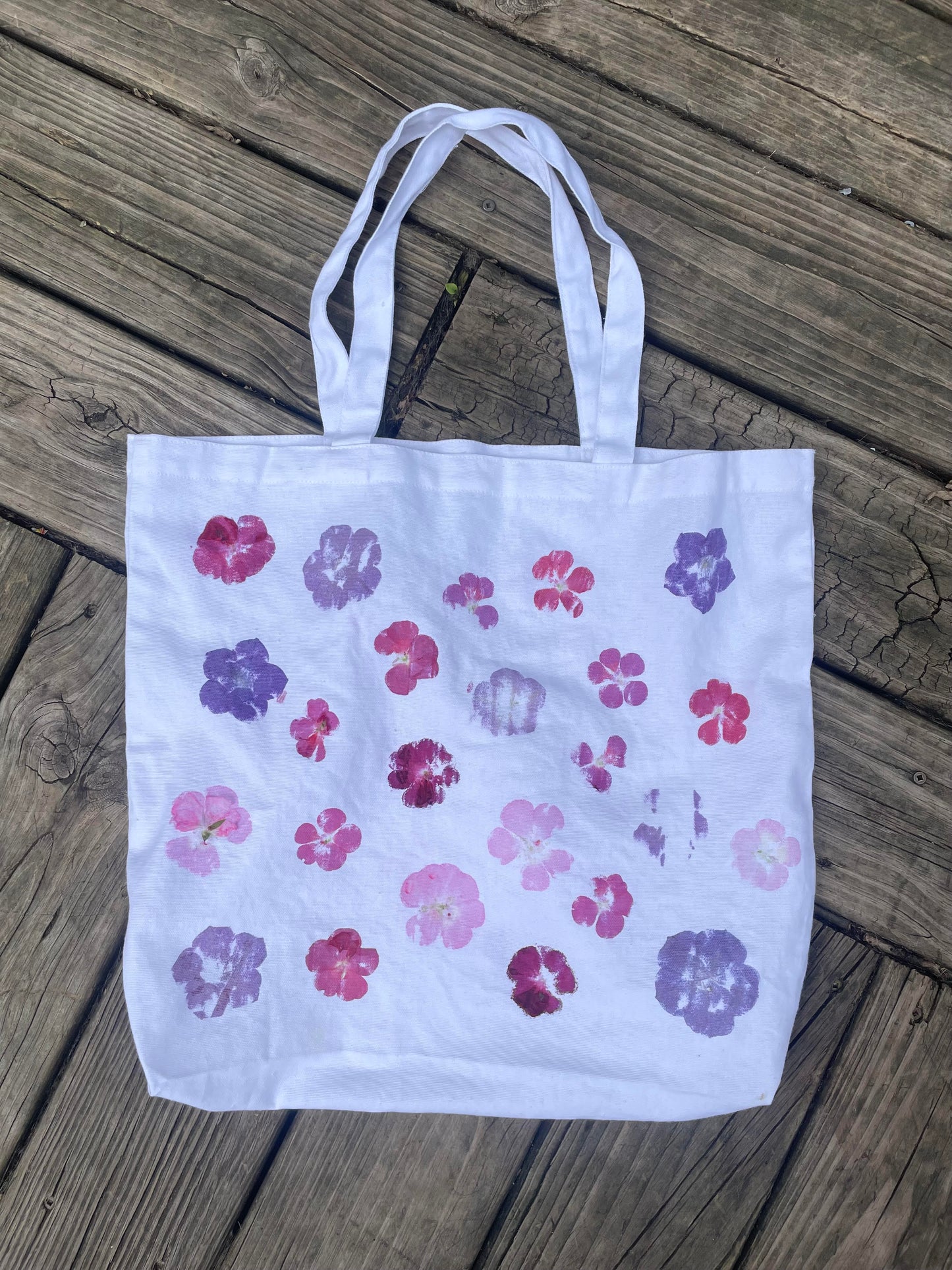 Geranium Flower Pounded Tote Bag