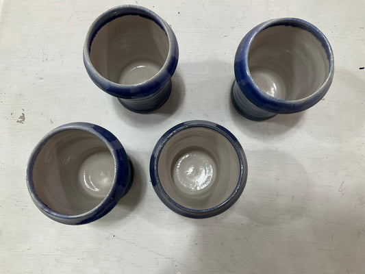 Tall Blue Ceramic Cups