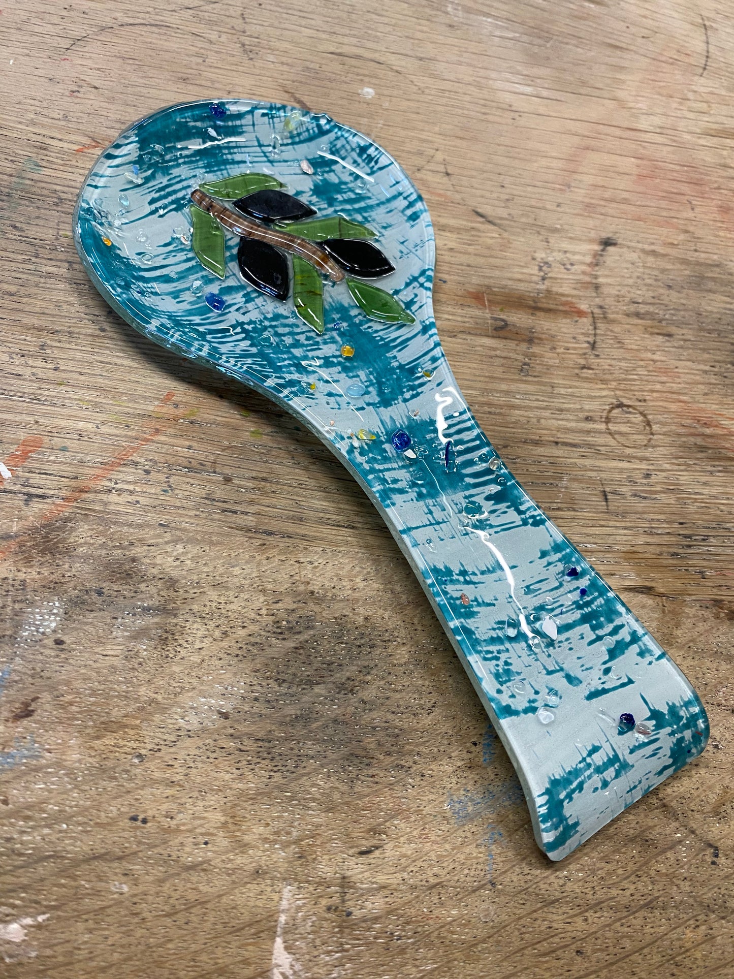 Color Fusion Glass Spoon Rest