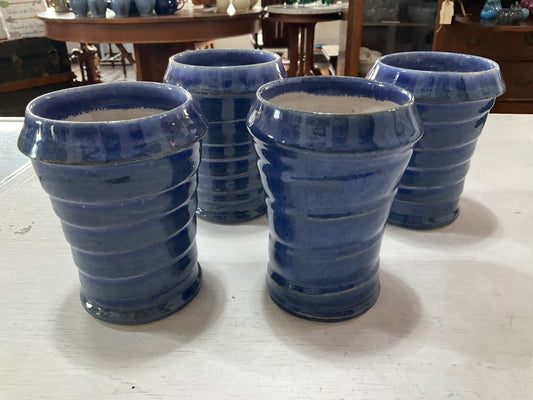 Tall Blue Ceramic Cups