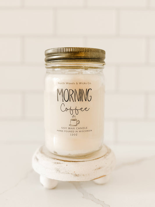 Morning Coffee 12oz Soy Wax Wooden Wick Candle