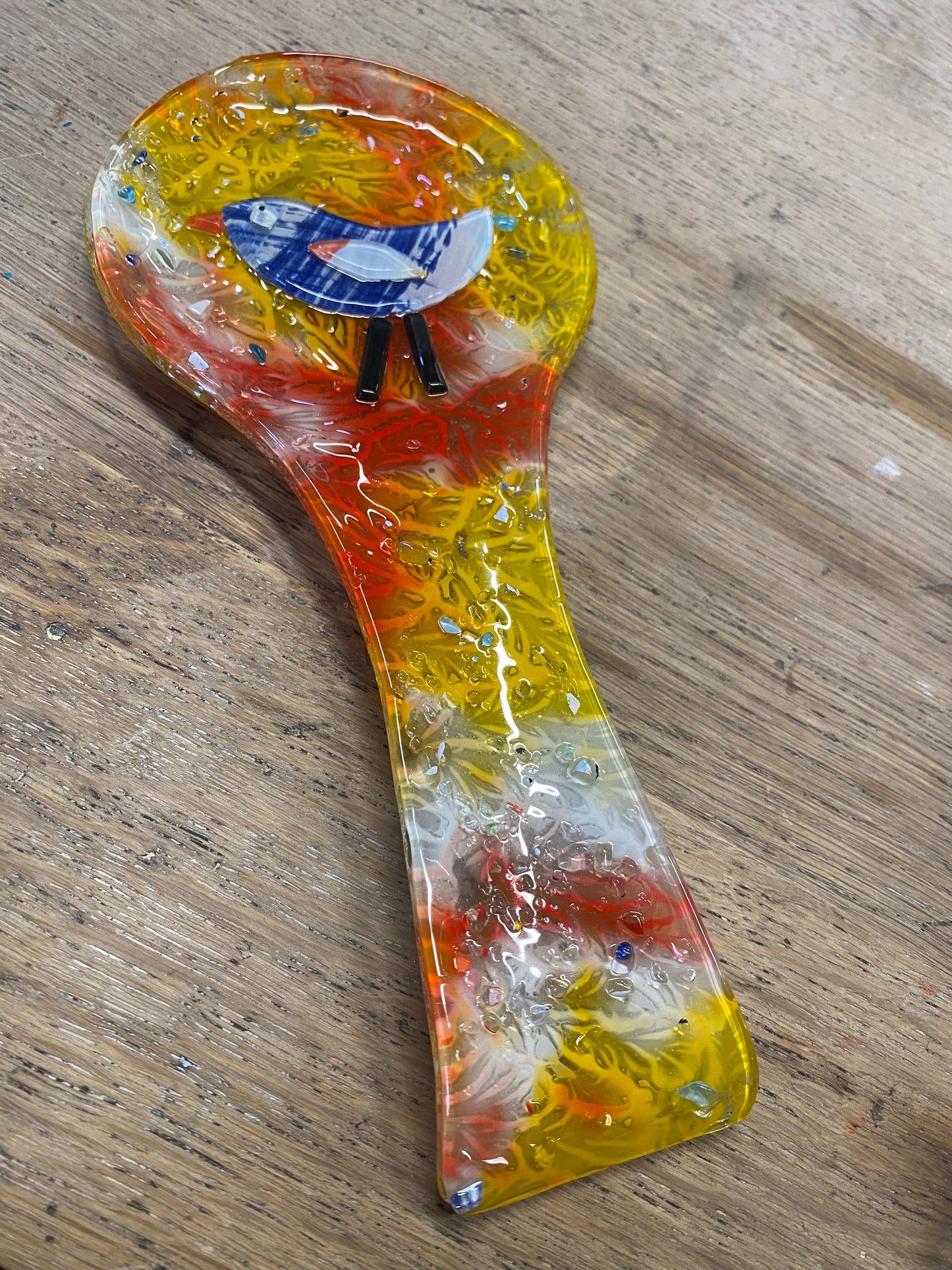 Color Fusion Glass Spoon Rest