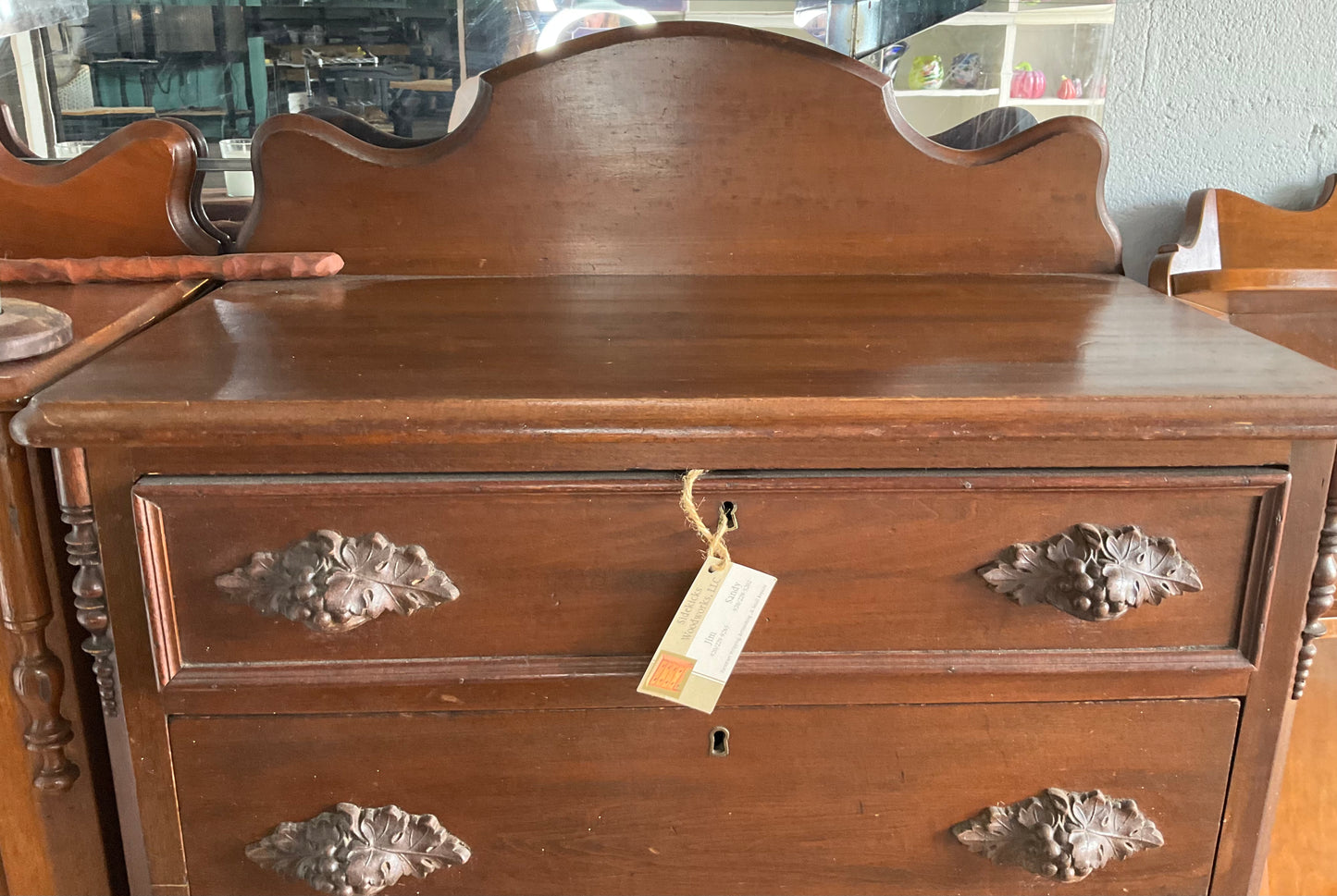 1800s Three Drawer Walnut Dresser