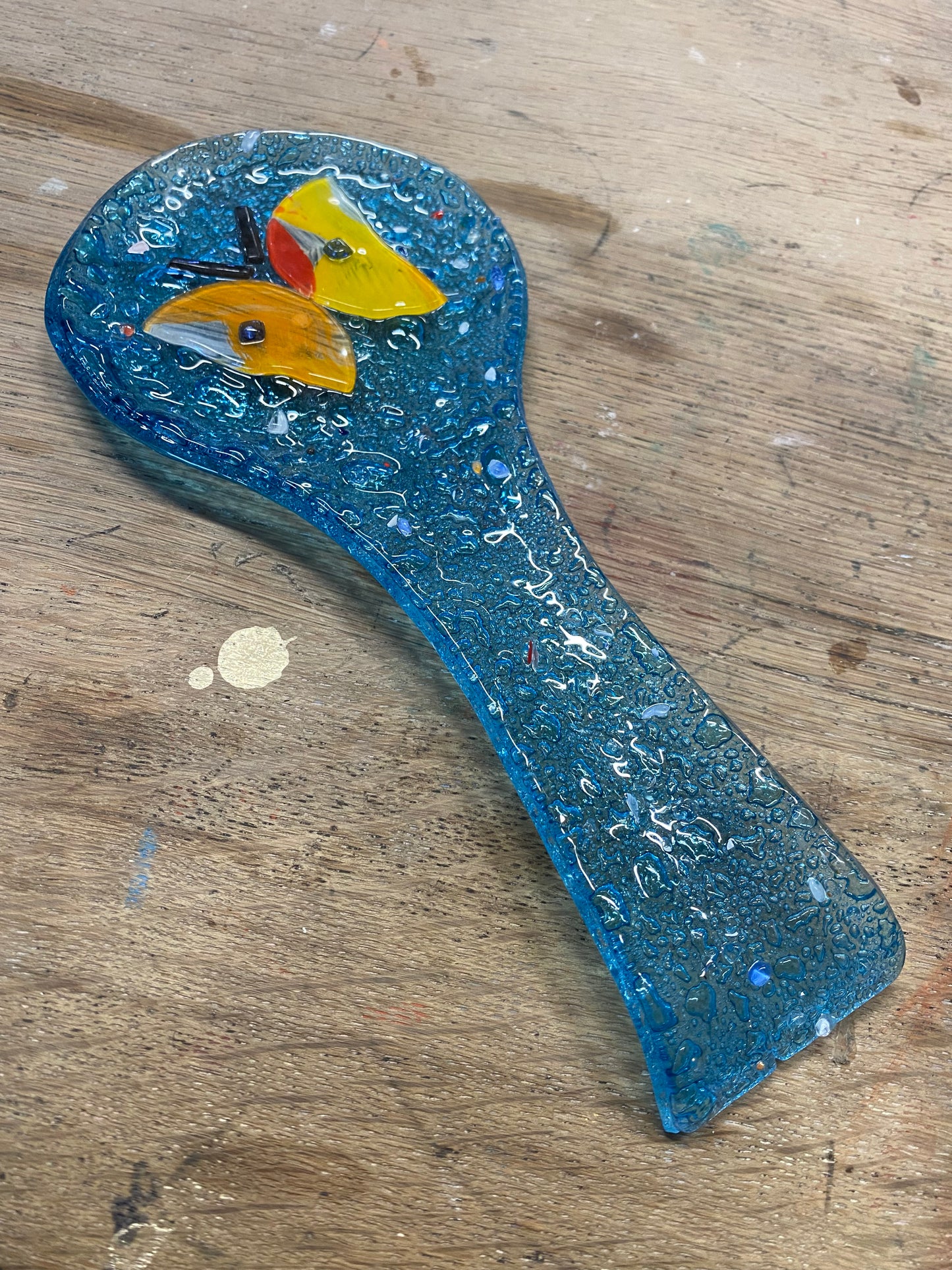 Color Fusion Glass Spoon Rest