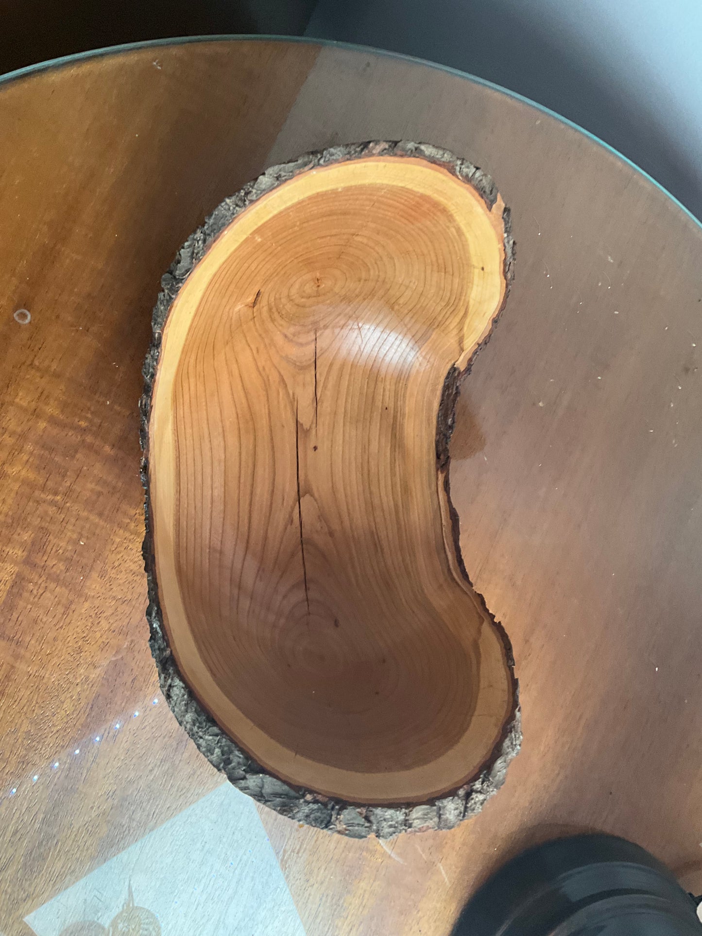 Raw Edge Carved Bowl