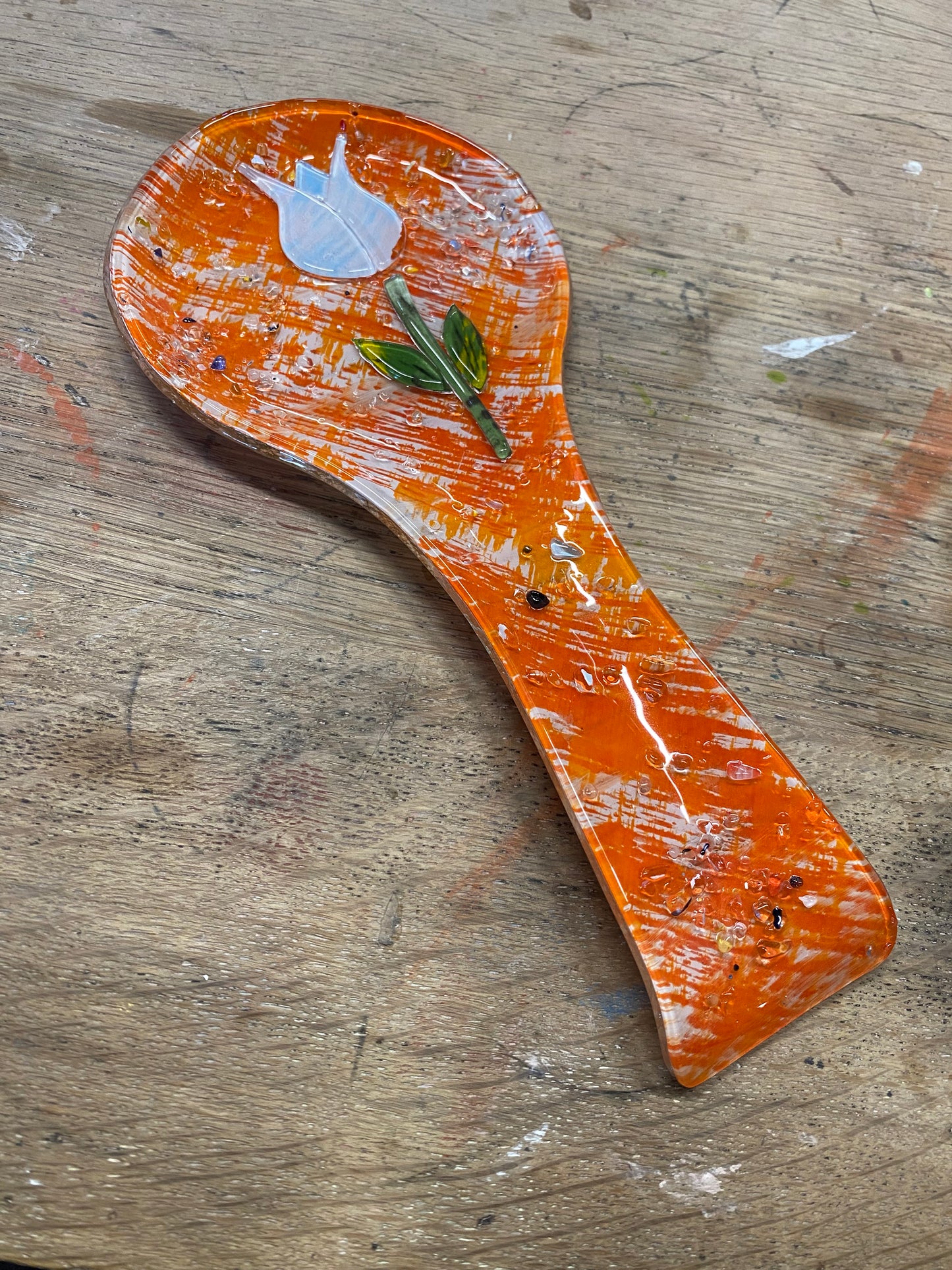 Color Fusion Glass Spoon Rest