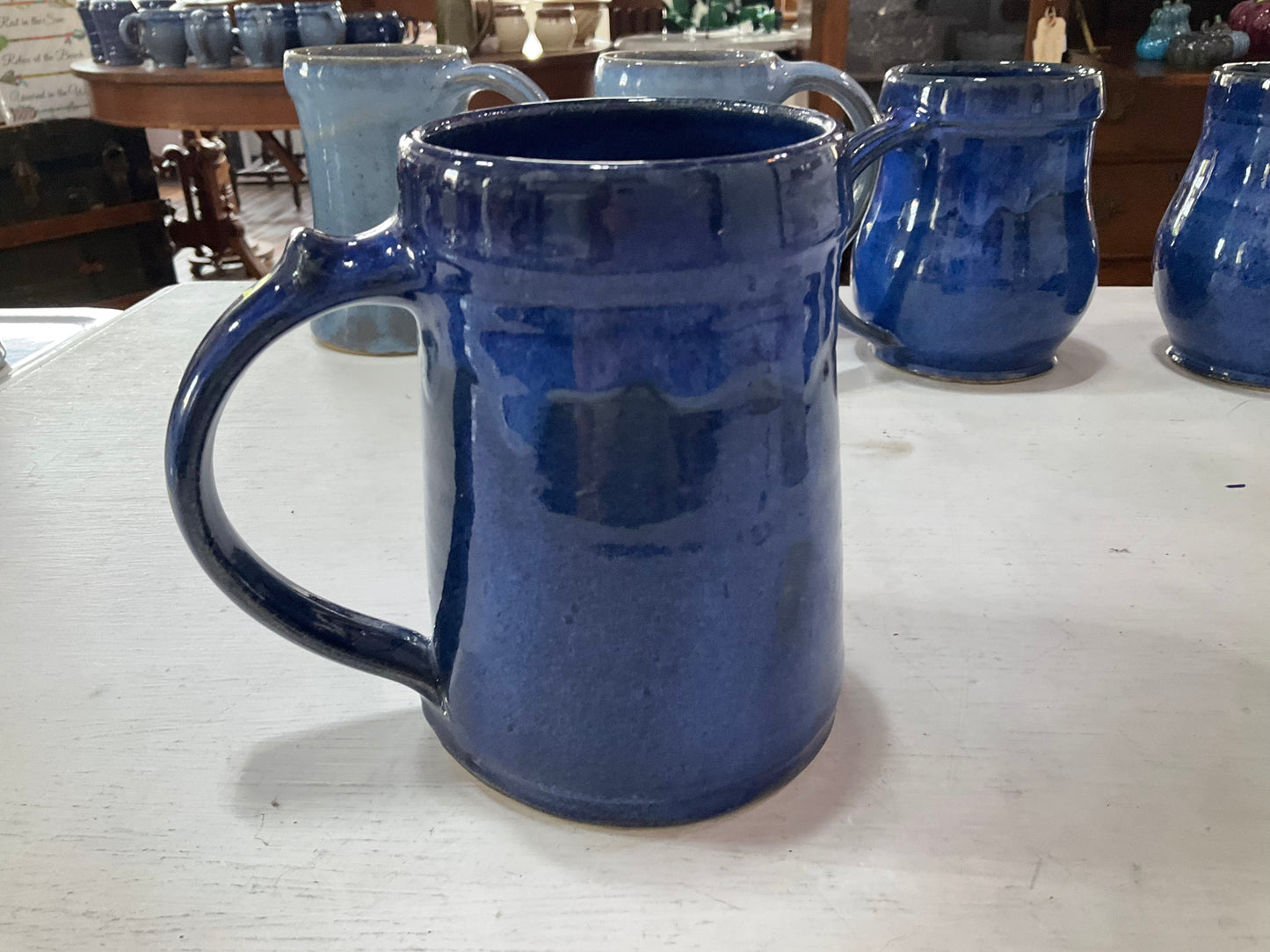 Ceramic Blue Beer Glass