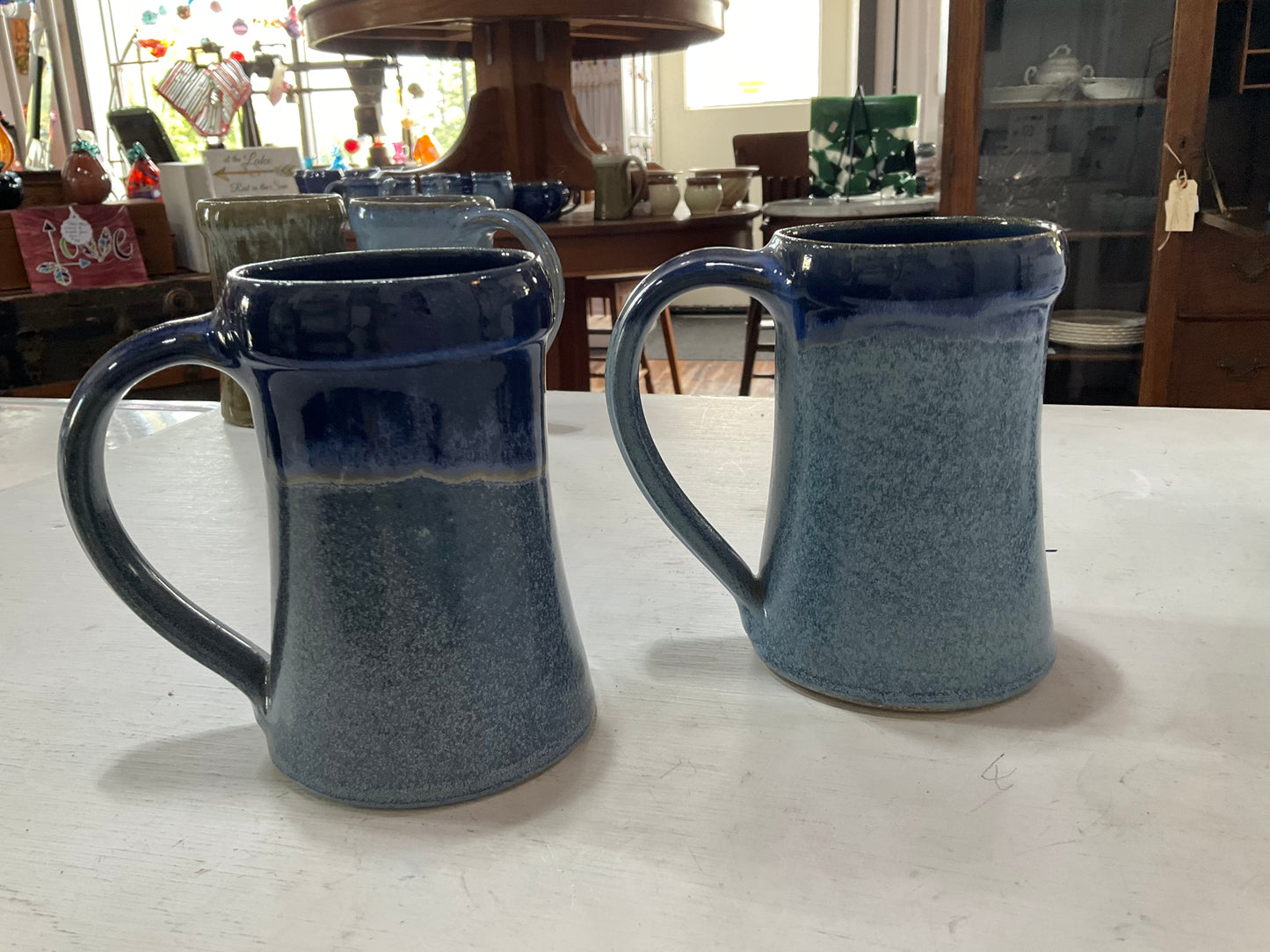 Tall Blue Ceramic Mug