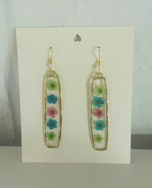 "April Wildflowers" Pressed Flower Earrings