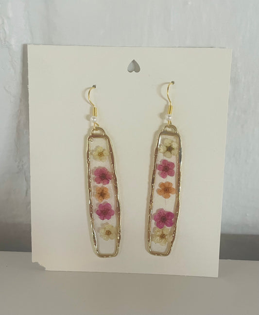 "Strawberry Shortcake" Pressed Flower Earrings