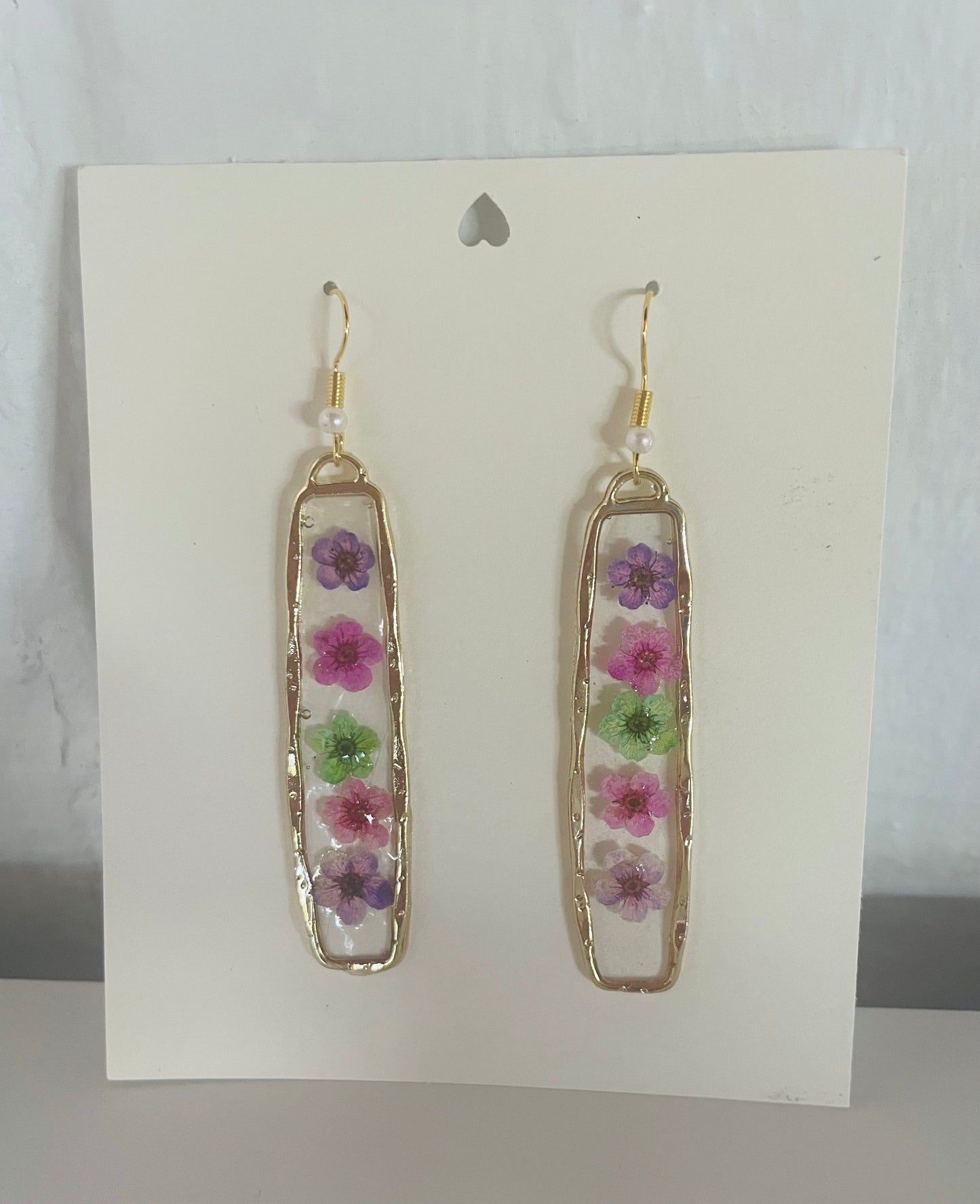 "Azalea Bouquet" Pressed Flower Earrings