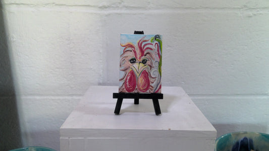 Rooster Mini Painting with Easel