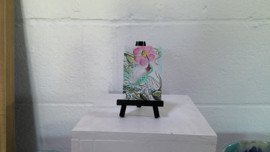 Hummingbird Mini Painting With Easel