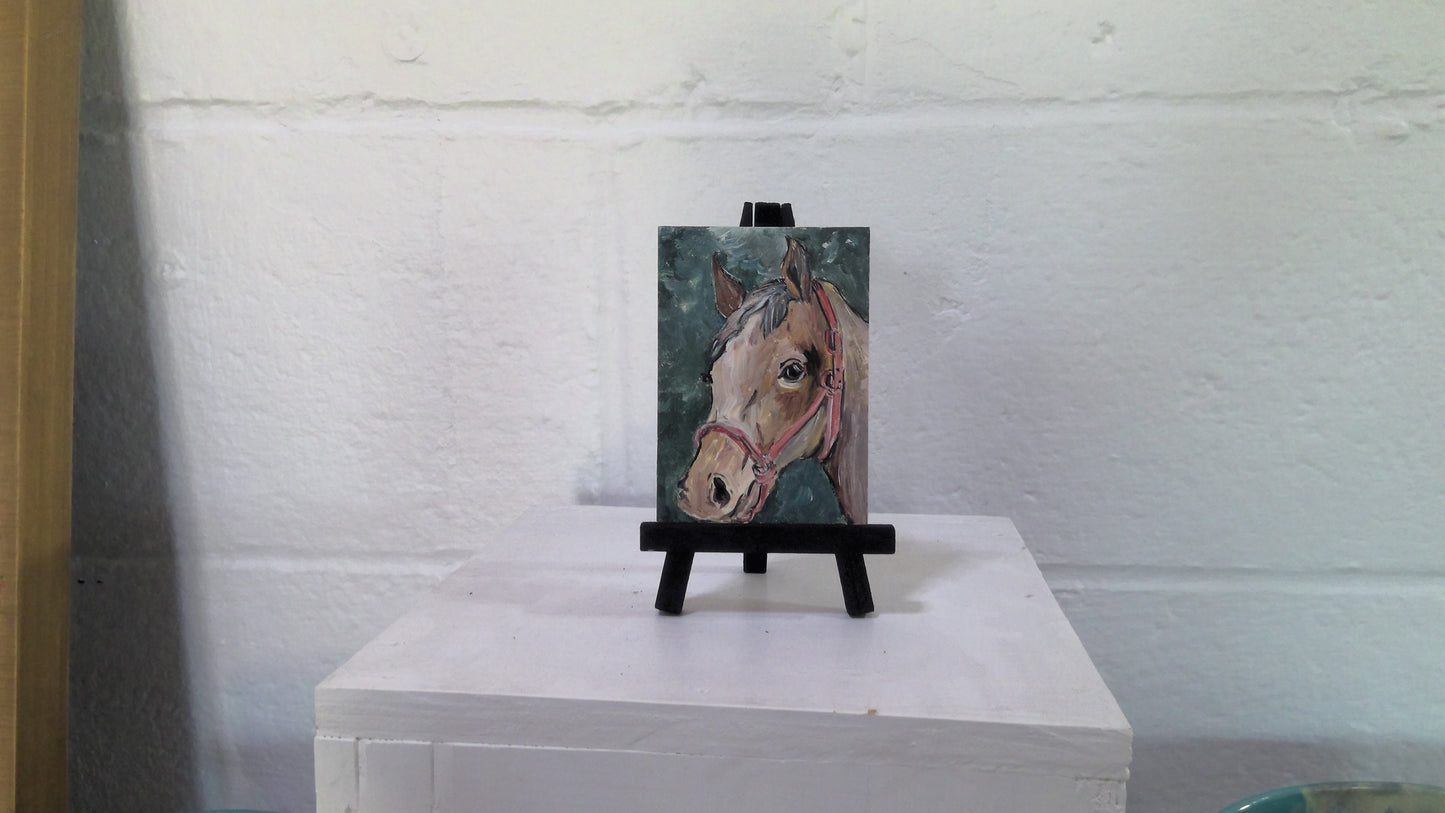 Horse Mini Painting With Easel