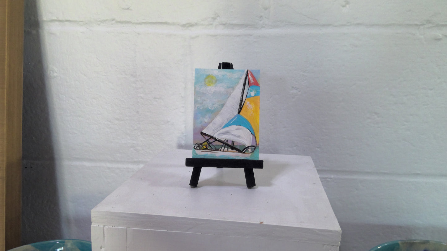 Sailing Mini Painting With Easel