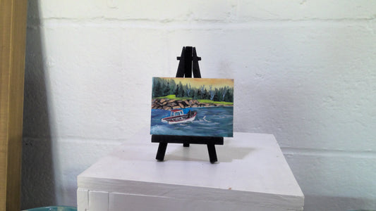 Boating Mini Painting With Easel