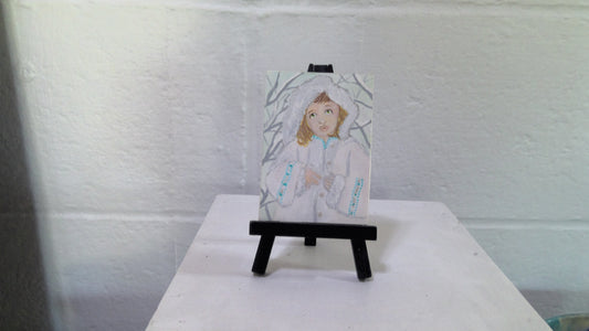 Young Girl Mini Painting With Easel