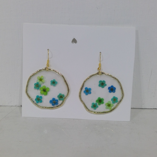 "Sea & Land" Pressed Flower Earrings