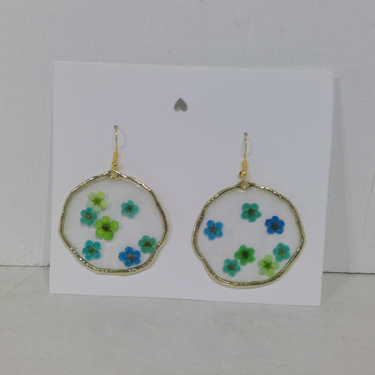 "Sea & Land" Pressed Flower Earrings