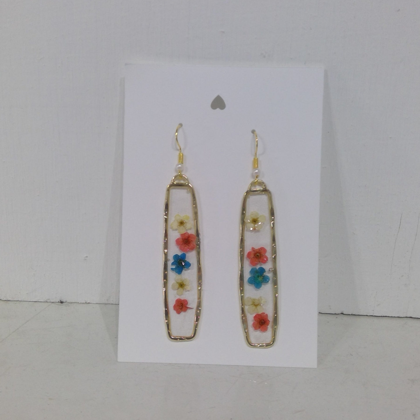 "July Fireworks" Pressed Flower Earrings