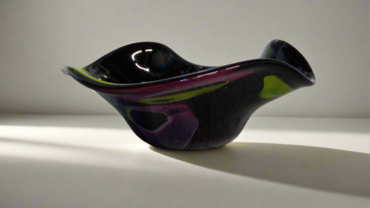 Black Purple Murrini Wavy Bowl