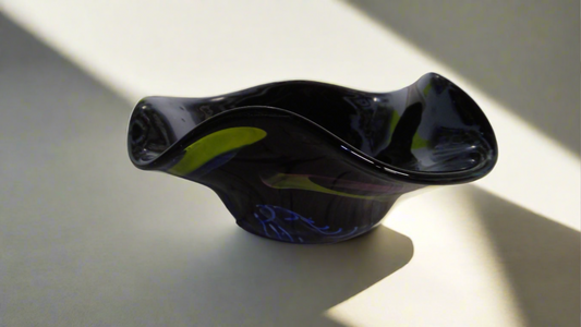 Black Purple Murrini Wavy Bowl