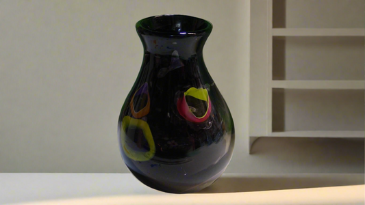 Black & Neon Large Murrini Vase