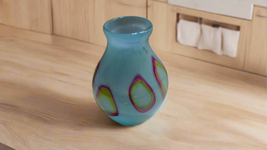 Arctic Blue Pink Murrini Vase