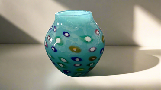 Polka Dot Blue Jar