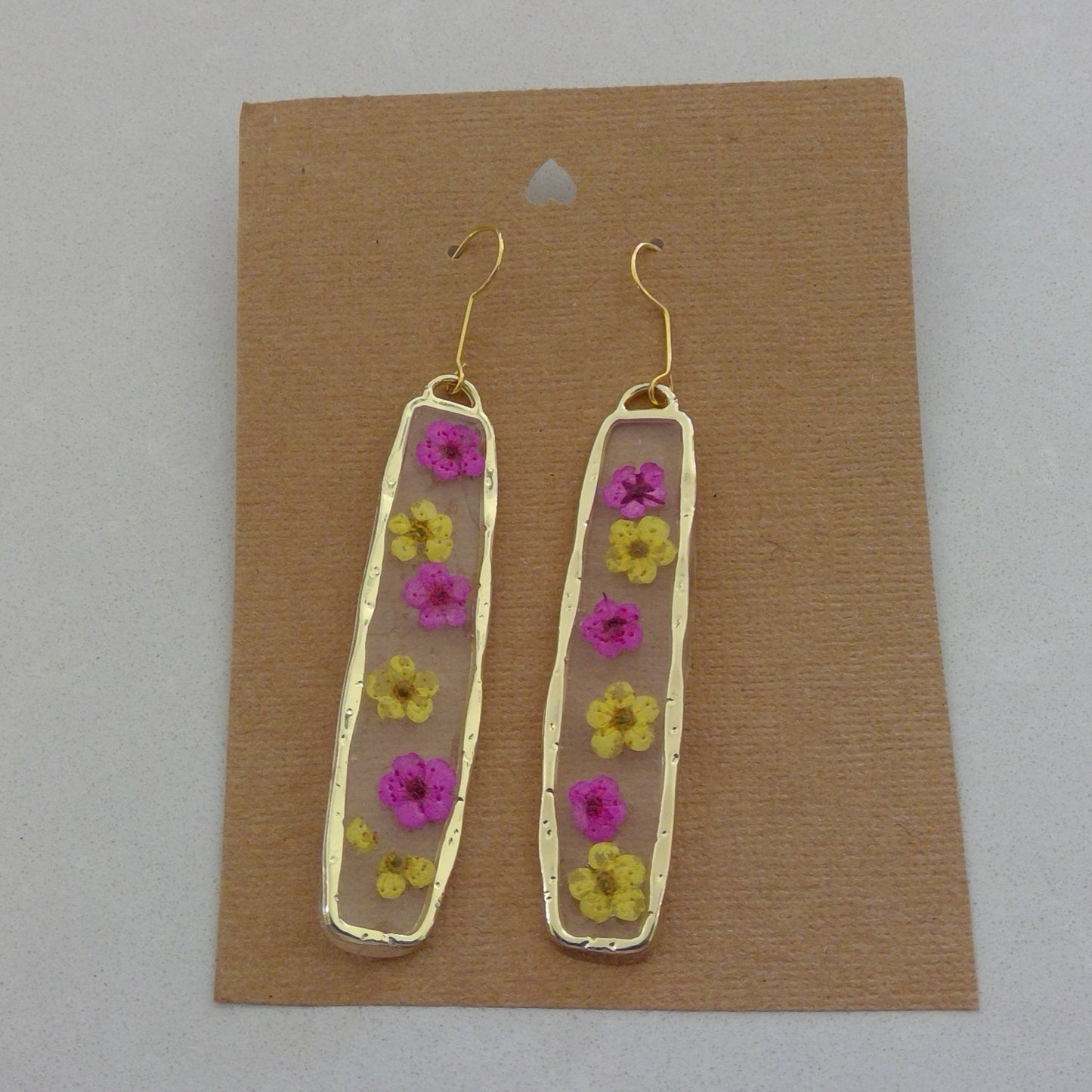 "Springtime Florals"Pressed Flower Earrings