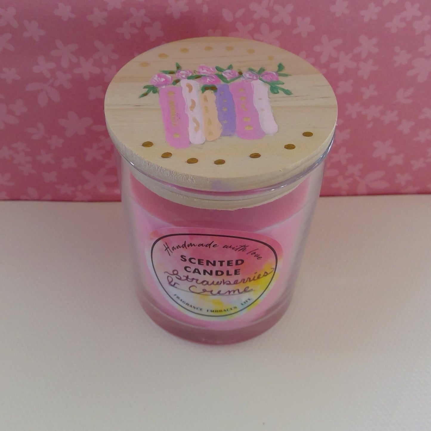Painted Strawberry Creme Candle
